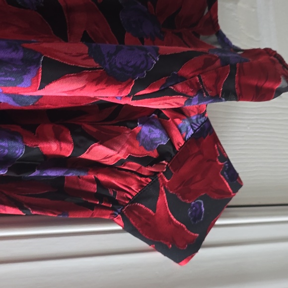 WORTHINGTON WOMEN'S PETITE SIZE RED & PURPLE FLORAL BLOUSE SIZE PXL - Picture 7 of 16